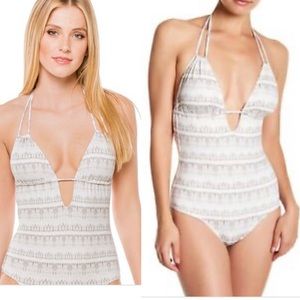 Eberjey suki earth shadow bathing suit small